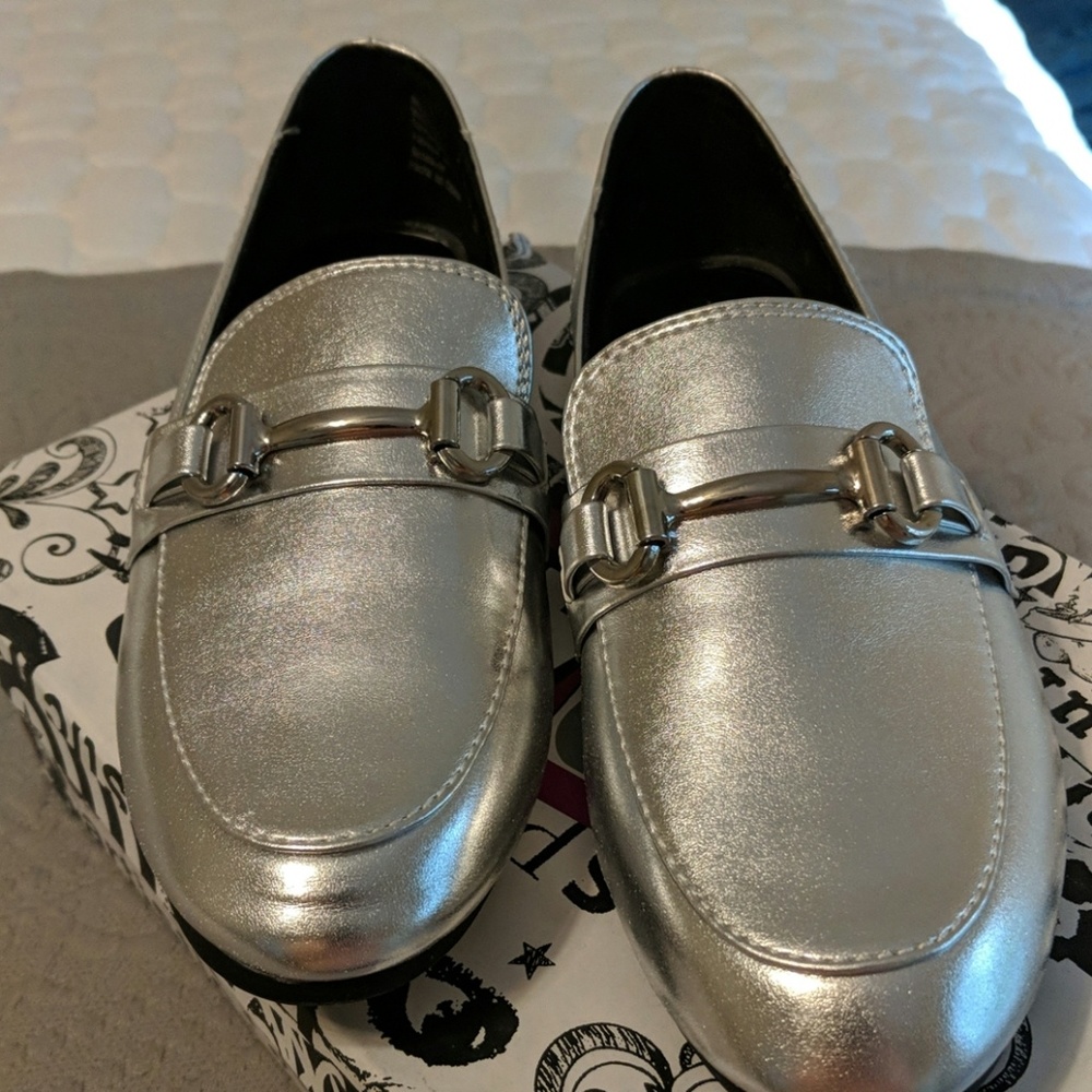 Silver loafers